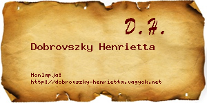 Dobrovszky Henrietta névjegykártya